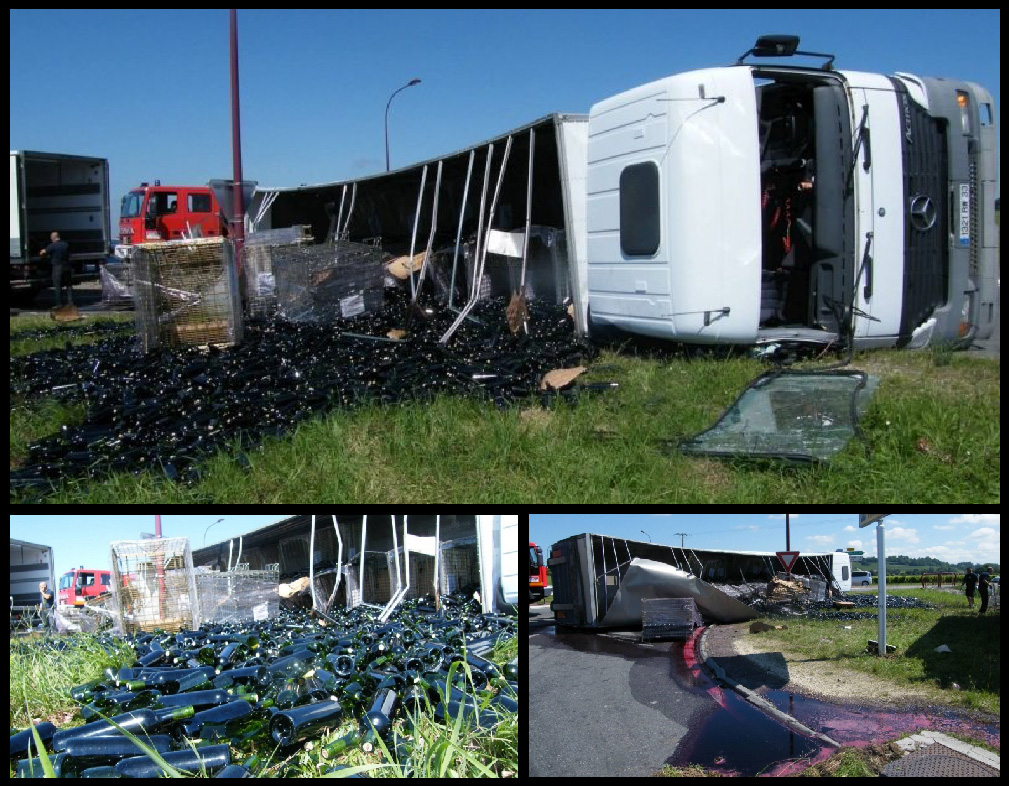 18000 bouteilles de Saint-Emilion brisées lors d’un accident de camion