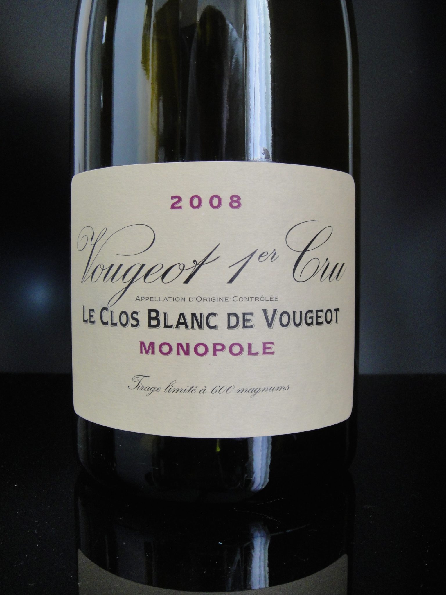 Le Clos  Blanc de Vougeot meilleur vin bio du monde !!